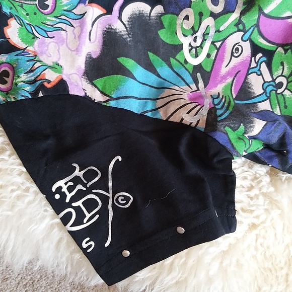 NEW Ed. Hardy Koi Fish Kids T Shirt - Size XL BLK, SILVER, MULTI - Picture 9 of 11